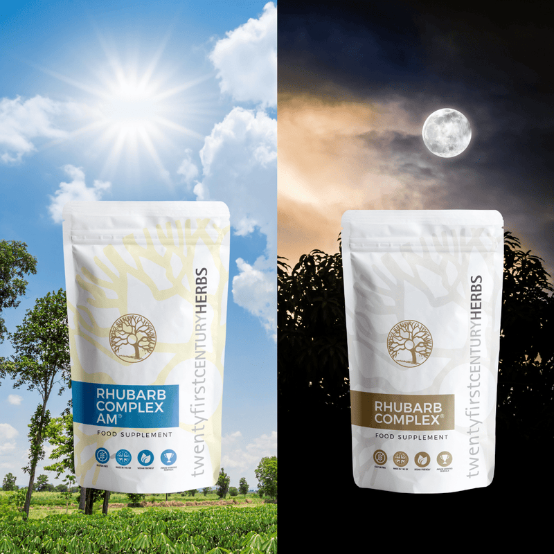 Rhubarb Complex® & Rhubarb Complex® AM: Your Complete 24-Hour Digestive Support Ritual - Twenty First Century Herbs